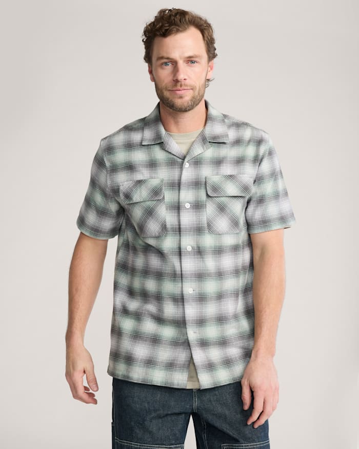 MEN'S SHORT-SLEEVE PLAID COTTON BOARD SHIRT